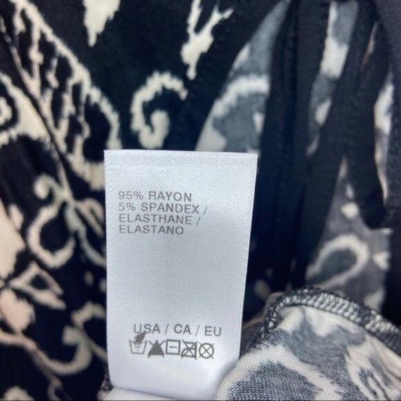 Athena Black Damask Tunic Scroll Cover Up Size Med - Picture 4 of 15